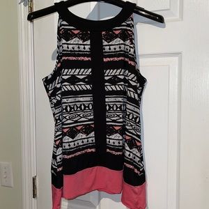 Black white & pink tank tunic